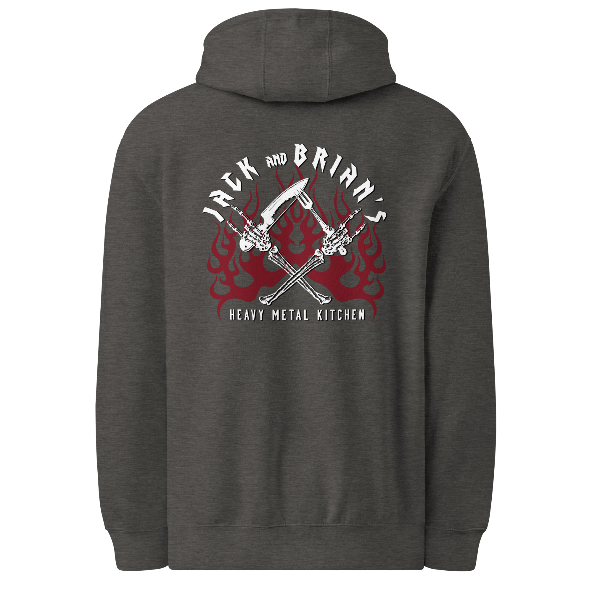 Unisex Premium Hoodie - Black or Smoke Grey - with Heavy Metal Kitchen Logo - Image 4